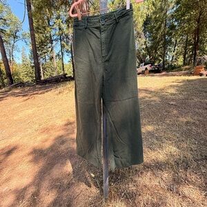Apiece Apart Merida Forest Green lightweight cotton twill pants